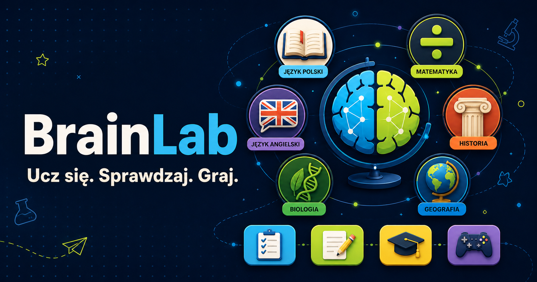 BrainLab — język polski, matematyka, angielski, historia, biologia i geografia